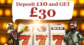 Deposit £10, Play with £30 + FREE SPINS
