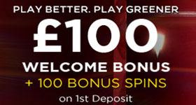 100 FREE SPINS + £100 Welcome